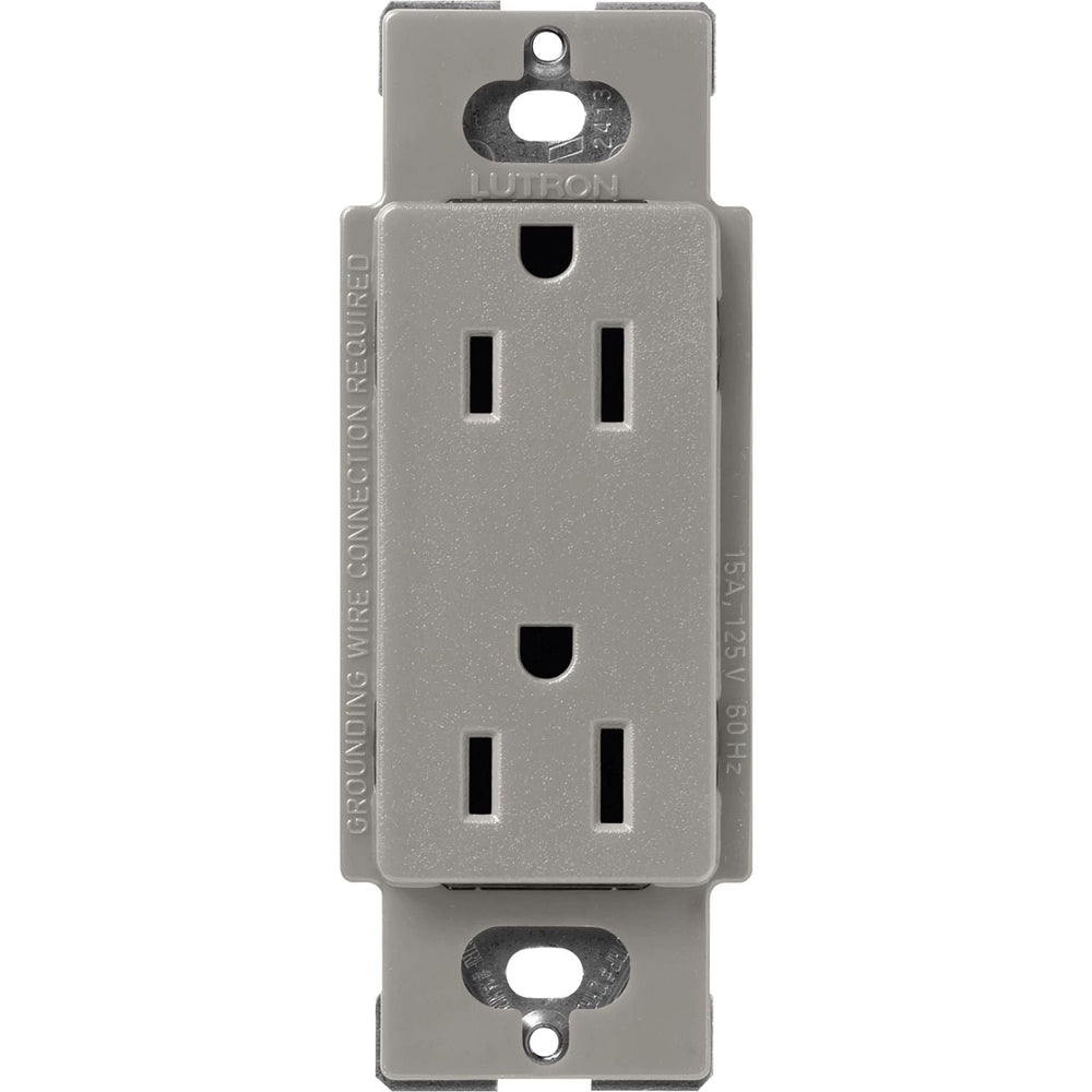 Lutron Claro 15A Duplex Receptacle, Decorator-Style Outlet, Satin Finish, SCR-15-CS, Cobblestone