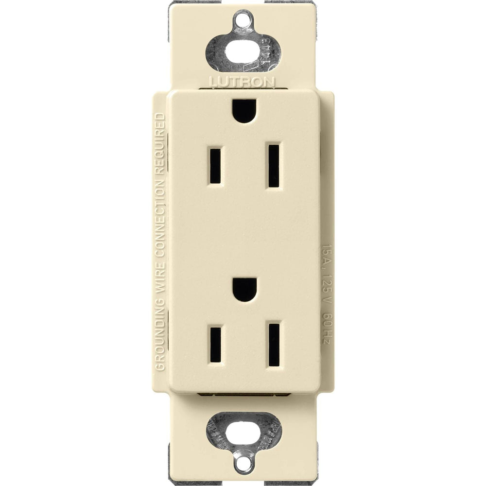 Lutron Claro 15A Duplex Receptacle, Decorator-Style Outlet, Satin Finish, SCR-15-SD, Sand