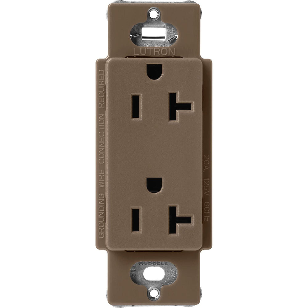 Lutron Claro 20A Duplex Receptacle, Decorator-Style Outlet, Satin Finish, SCR-20-EP, Espresso