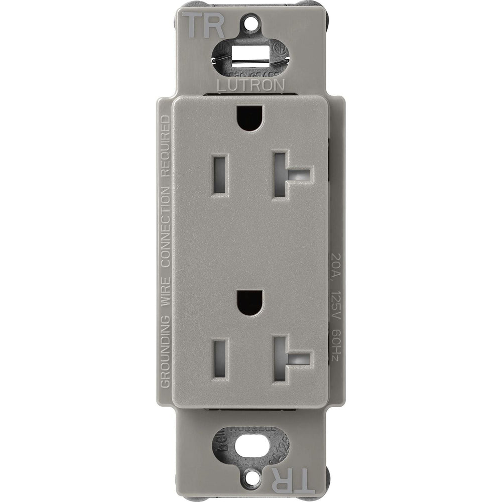 Lutron Claro 20A Tamper-Resistant Duplex Receptacle, Decorator-Style Outlet, Satin Finish, SCRS-20-TR-CS, Cobblestone