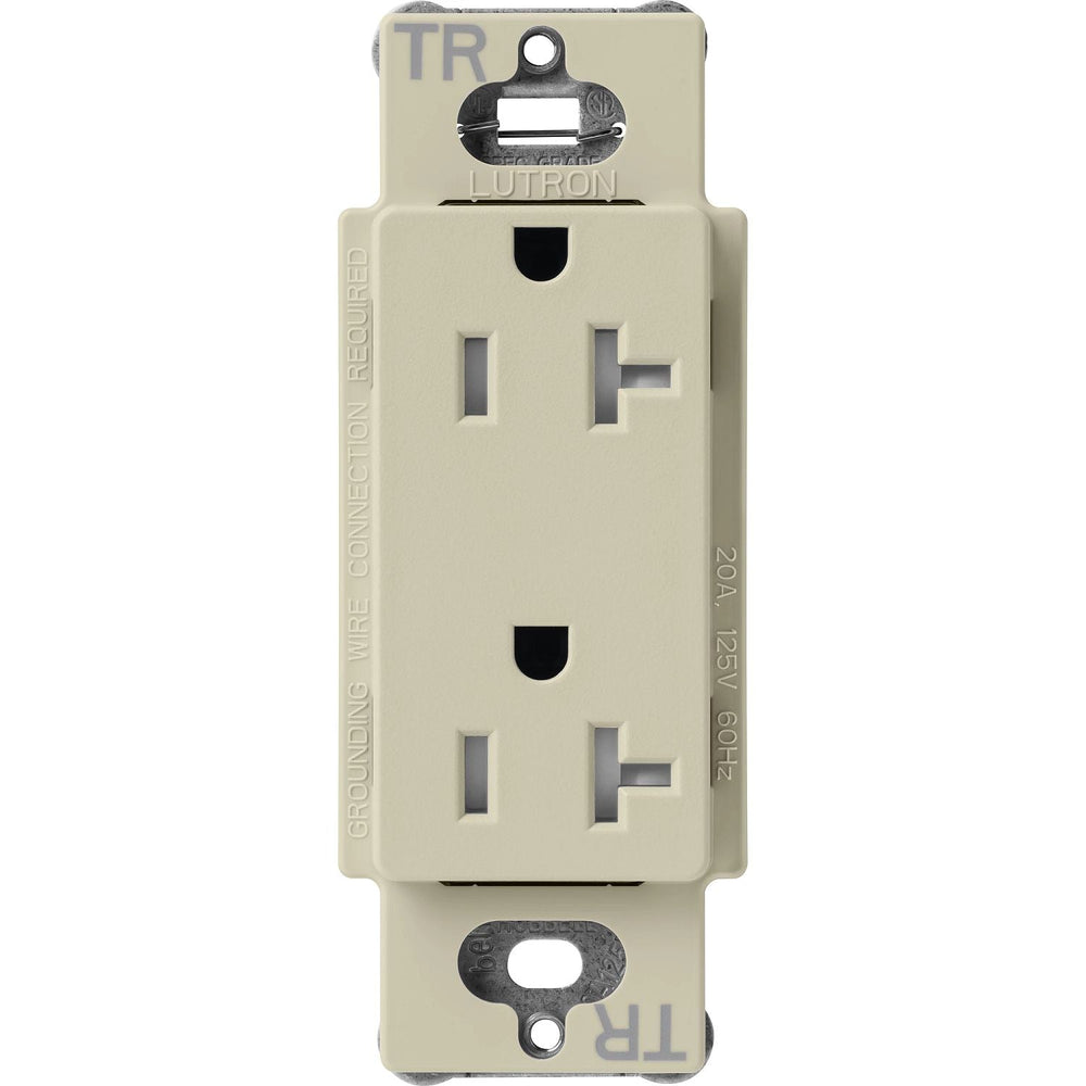 Lutron Claro 20A Tamper-Resistant Duplex Receptacle, Decorator-Style Outlet, Satin Finish, SCRS-20-TR-CY, Clay
