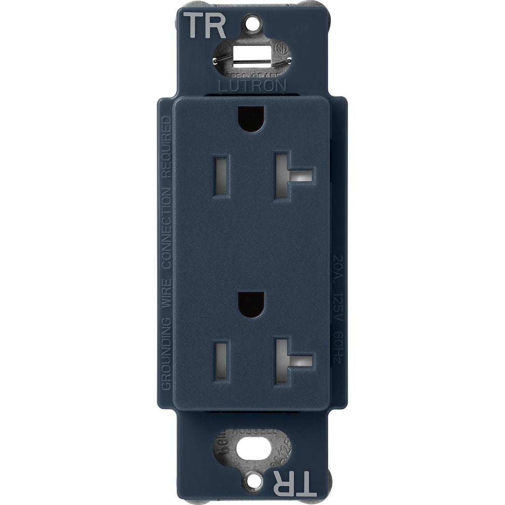 Lutron Claro 20A Tamper-Resistant Duplex Receptacle, Decorator-Style Outlet, Satin Finish, SCRS-20-TR-DE, Deep Sea