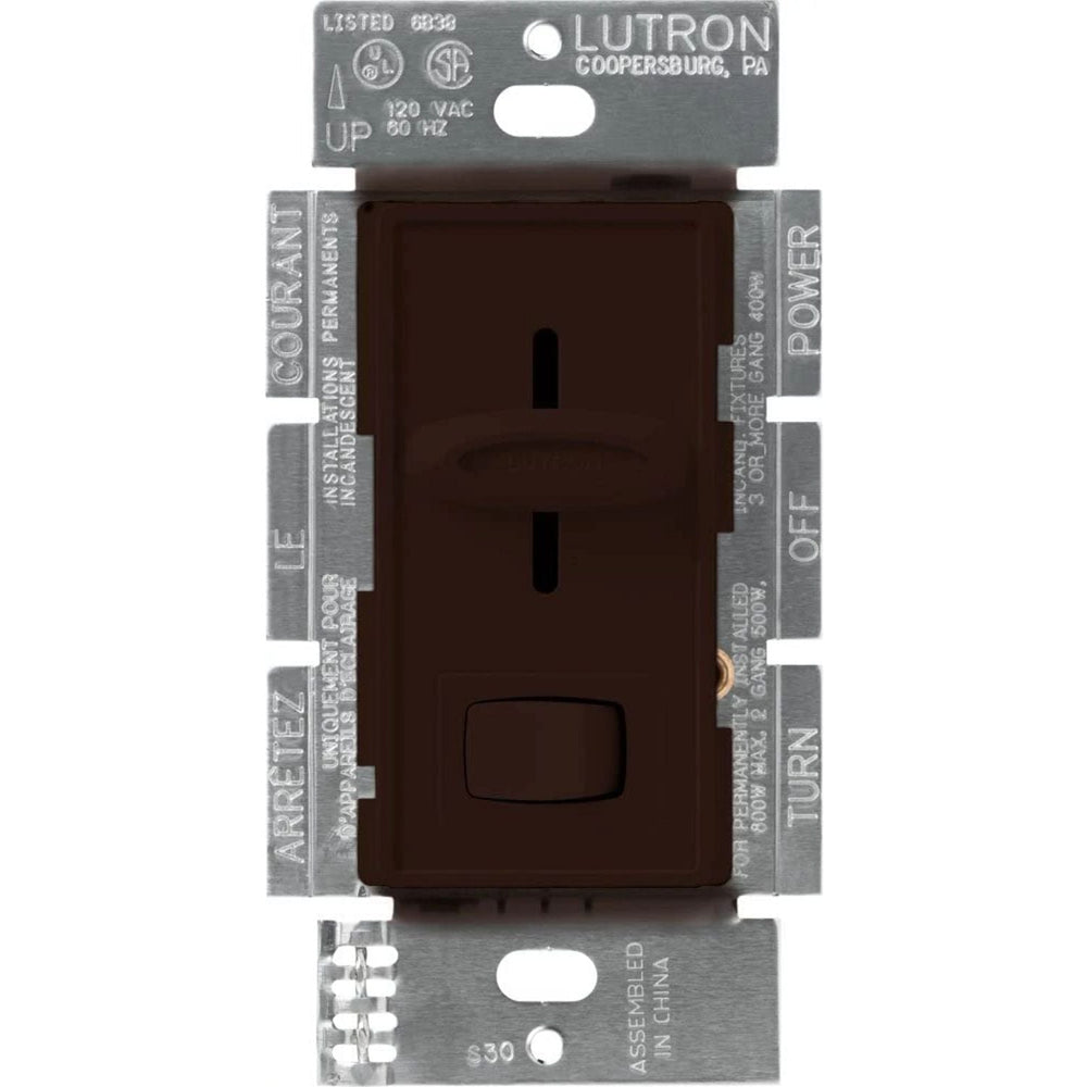 Lutron Skylark Dimmer Switch for Electronic Low-Voltage, 300W ELV, Single Pole, Preset, Neutral Required, 120V, SELV-300P-BR, Brown