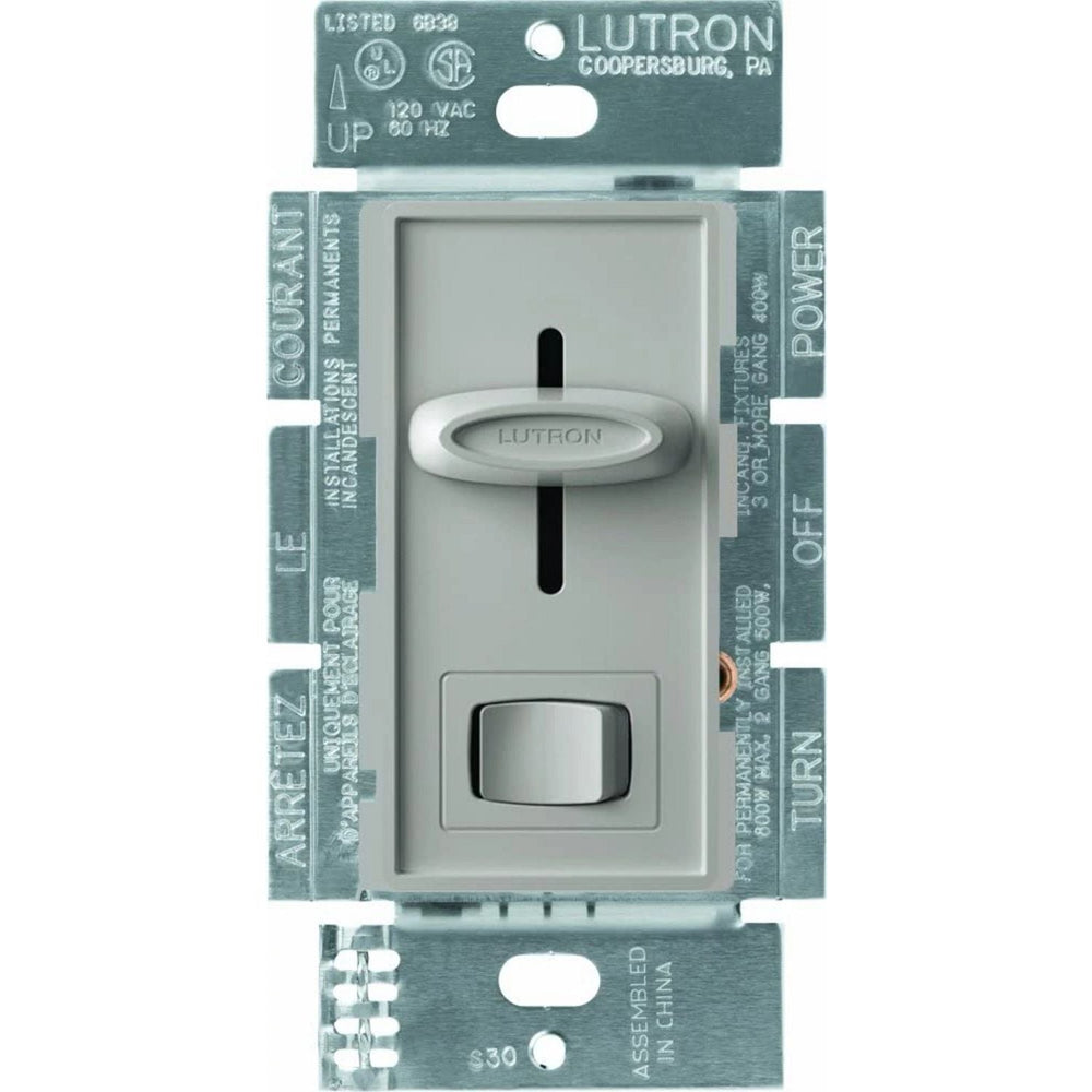 Lutron Skylark Dimmer Switch for Electronic Low-Voltage, 300W ELV, Single Pole, Preset, Neutral Required, 120V, SELV-300P-GR, Gray