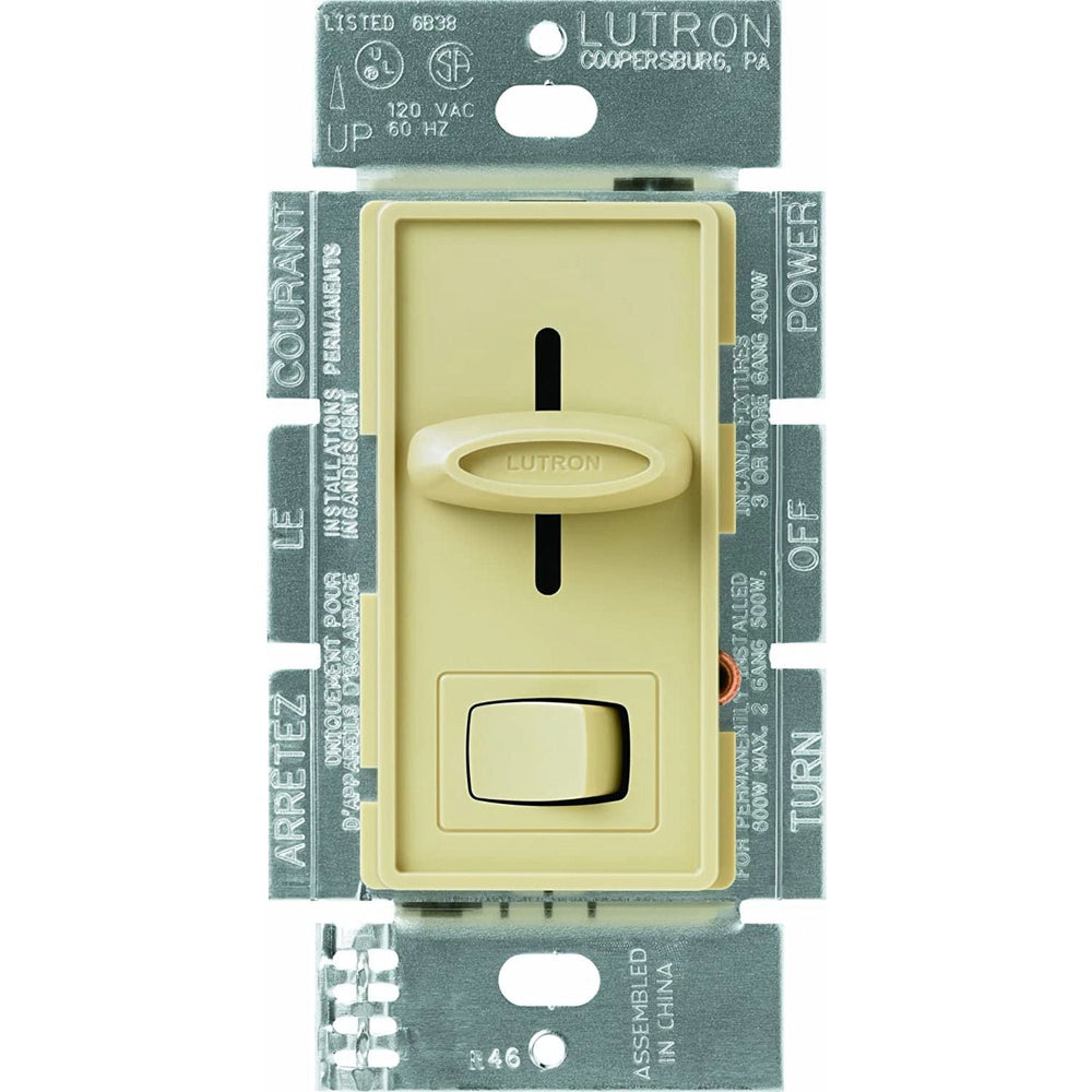 Lutron Skylark Dimmer Switch for Electronic Low-Voltage, 300W ELV, Single Pole, Preset, Neutral Required, 120V, SELV-300P-IV, Ivory