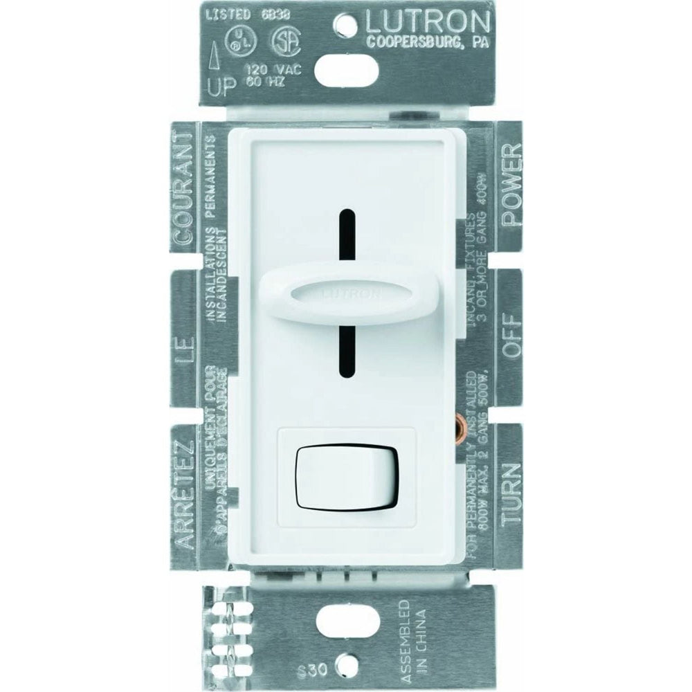 Lutron Skylark Dimmer Switch for Magnetic Low-Voltage, 450W/600 VA, Single Pole/3-Way, SLV-603P-WH, White