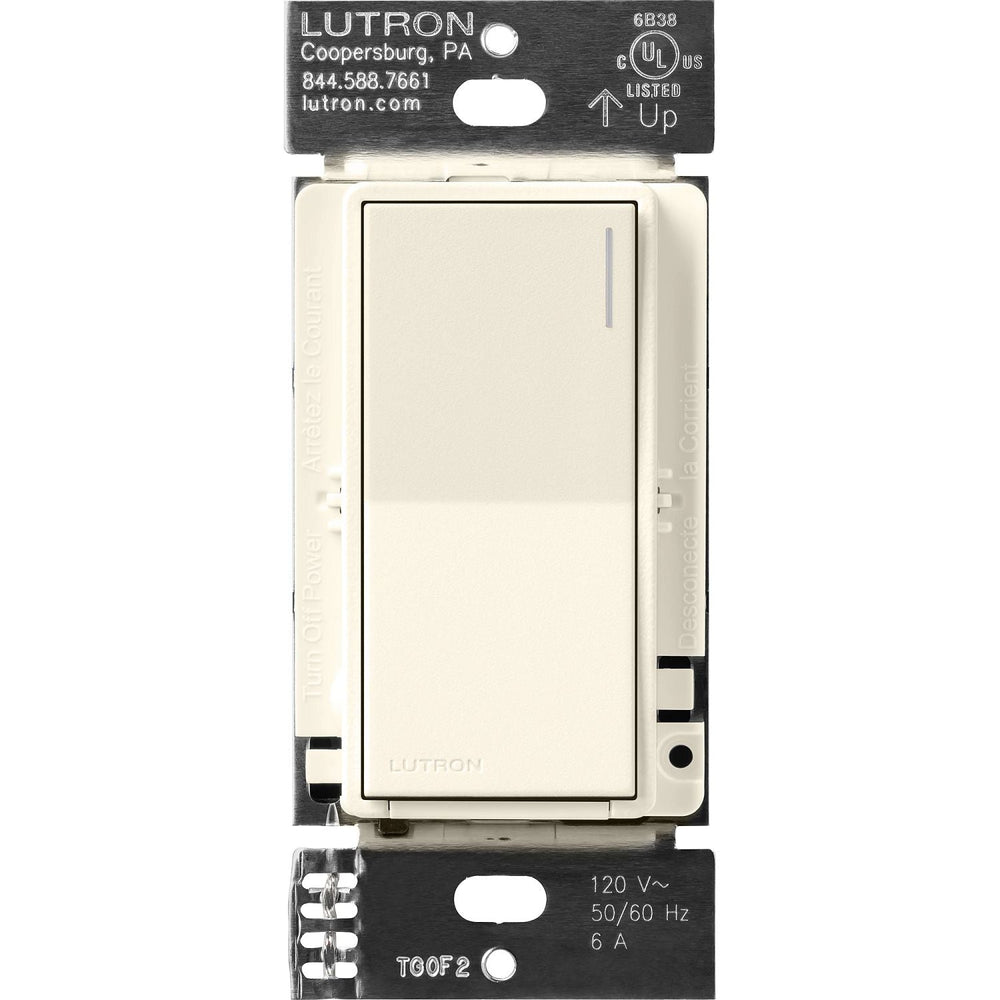 Lutron Sunnata On/Off Switch, 6A Lighting or 3A 1/10HP Motor, Single Pole/Multi-Location, ST-6ANS-BI, Biscuit