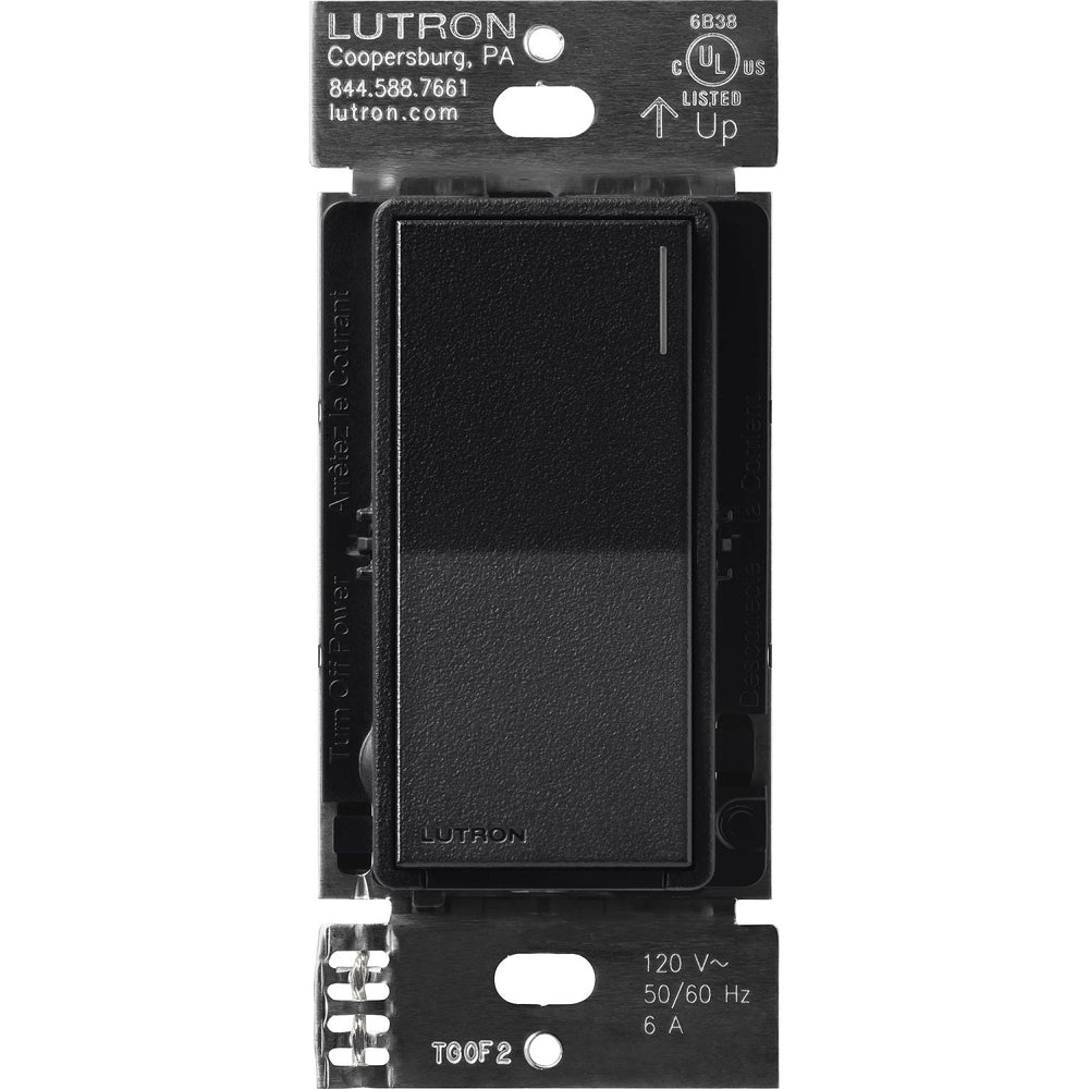 Lutron Sunnata On/Off Switch, 6A Lighting or 3A 1/10HP Motor, Single Pole/Multi-Location, ST-6ANS-MN, Midnight