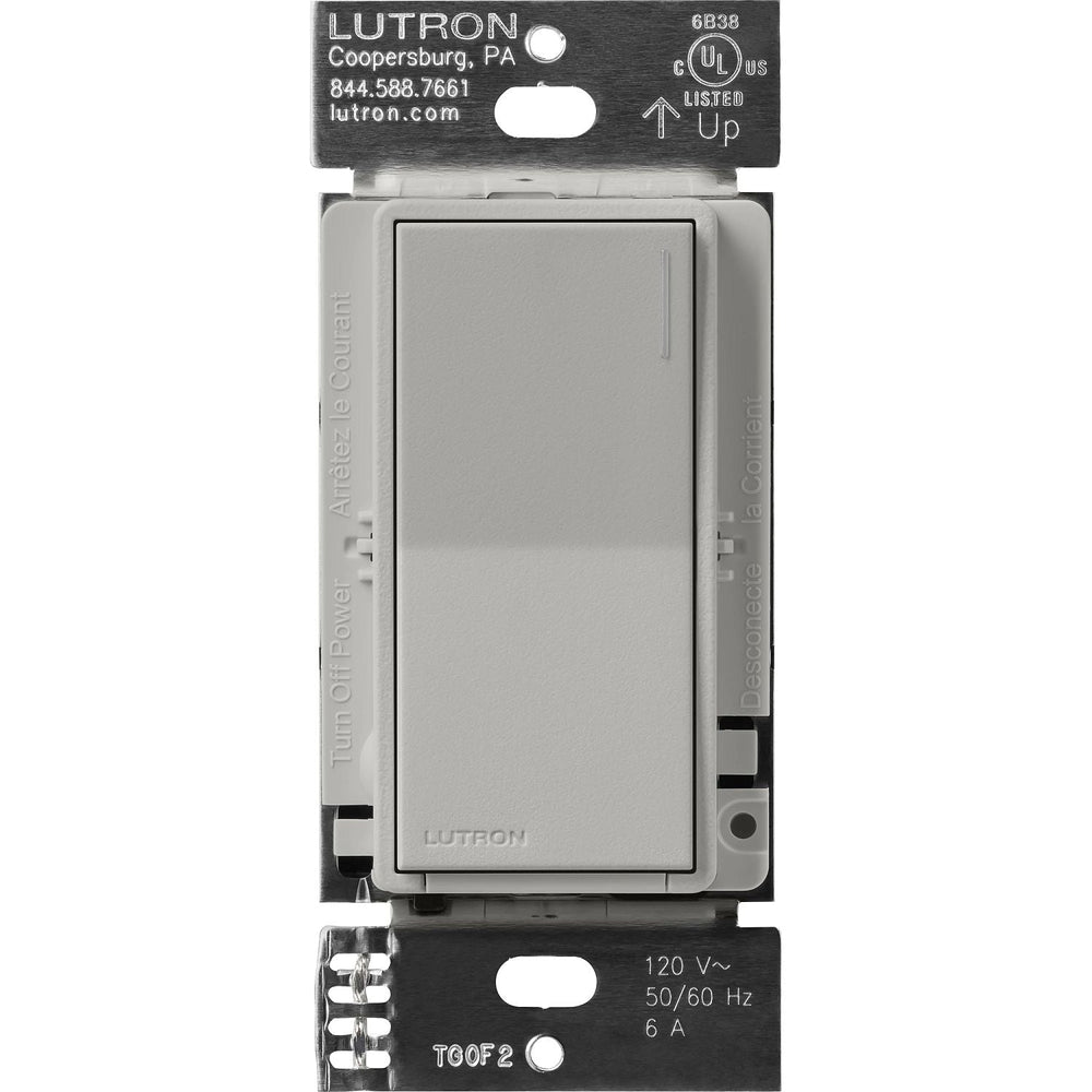 Lutron Sunnata On/Off Switch, 6A Lighting or 3A 1/10HP Motor, Single Pole/Multi-Location, ST-6ANS-PB, Pebble