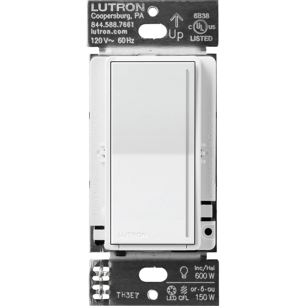 Lutron Sunnata LED+ Dimmer Switch and Accessory Switch, 3-Way Kit, 150W LED, No Neutral Required,120V, STCL-153MRH-WH, White