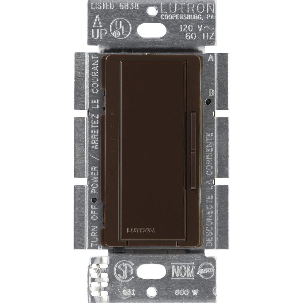 Lutron Maestro Dimmer, 1000W Incandescent/Halogen Only, Single Pole/Multi-Location, 120V, MA-1000-BR, Brown