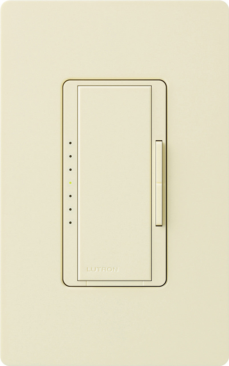 Lutron Maestro MLV Dimmer Switch, 800W (1000VA), Single-Pole/Multi-Location, No Neutral Required, 120V, MALV-1000-AL, Almond