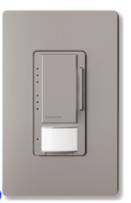 Lutron Vive Maestro 0–10V Occupancy/Vacancy Sensor Dimmer, 8A Switching, 50mA Sink, 120/277V, MRF2S-8SD010-GR, Gray