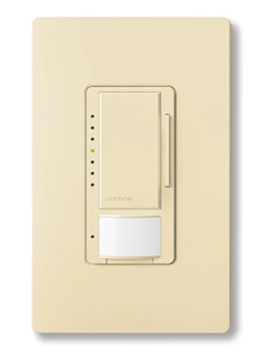 Lutron Vive Maestro 0–10V Occupancy/Vacancy Sensor Dimmer, 8A Switching, 50mA Sink, 120/277V, MRF2S-8SD010-IV, Ivory