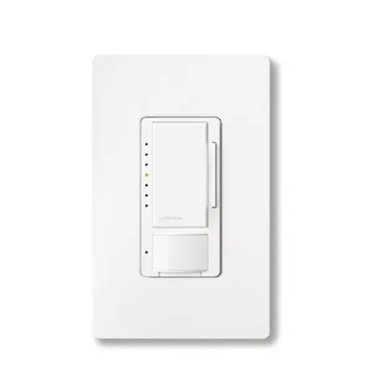 Lutron Vive Maestro 0–10V Occupancy/Vacancy Sensor Dimmer, 8A Switching, 50mA Sink, 120/277V, MRF2S-8SD010-WH, White