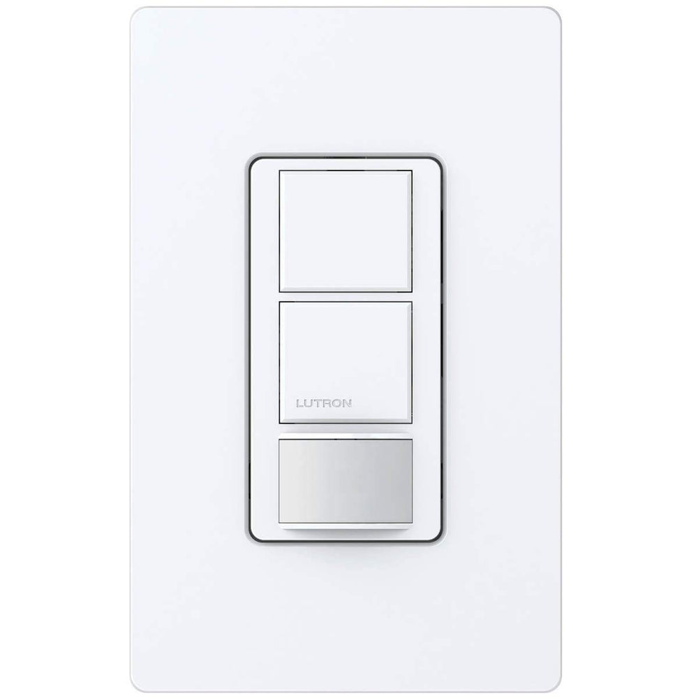 Lutron Maestro Partial-On Dual Circuit Motion Sensor Switch, 6A Light, 120-277V, Single Pole, Ground or Neutral Required, MS-OPS6-DDV-WH, White