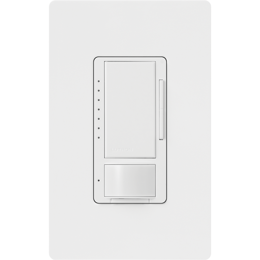 Lutron Maestro LED+ Motion Sensor Dimmer Switch, 150W LED, 120V, Single Pole/Multi-Location, MSCL-OP153MH-WH, White