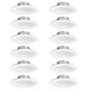 6" Contractor Series Can-less LED Downlight with Deep Reflector, Selectable CCT, White (12-Pack)