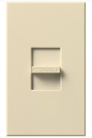 Lutron Nova 3-Wire Dimmer Switch for Ballasts/LED Drivers 16A, Single-Pole, 120V, Small Control, Wall Plate Included, NF-10-BE, Beige