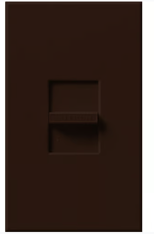 Lutron Nova 3-Wire Dimmer Switch for Ballasts/LED Drivers 16A, Single-Pole, 120V, Small Control, Wall Plate Included, NF-10-BR, Brown