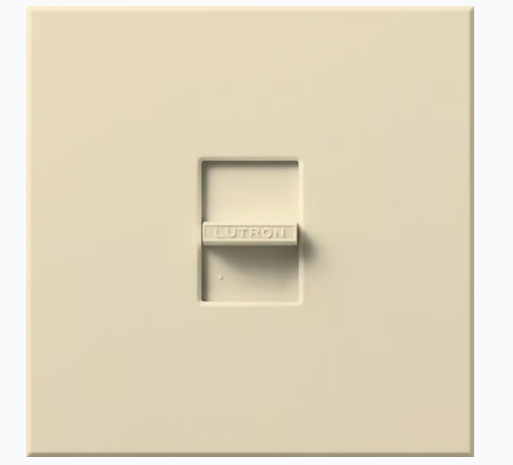 Lutron Nova 3-Wire Dimmer Switch for Ballasts/LED Drivers 10.2A, Single-Pole, 120V, Small Control, Wall Plate Included, NF-20-BE, Beige