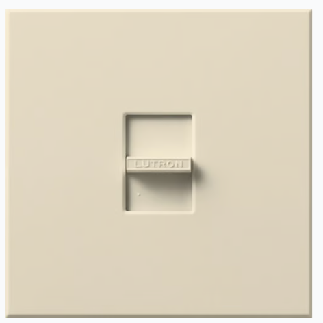 Lutron Nova 3-Wire Dimmer Switch for Ballasts/LED Drivers 10.2A, Single-Pole, 120V, Small Control, Wall Plate Included, NF-20-LA, Light Almond