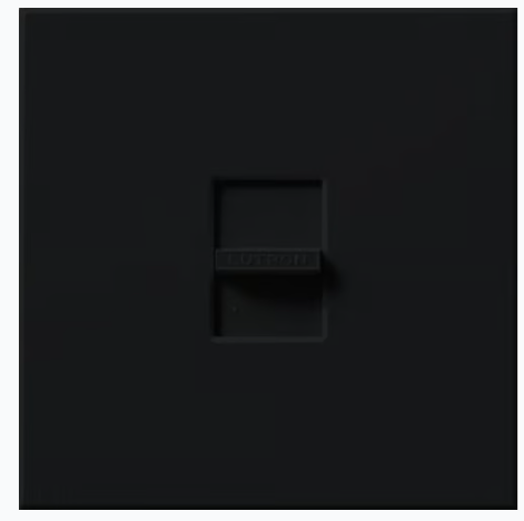 Lutron Nova Wall Plate Kit, Single-Gang, Fits 1 Large Nova/Nova T Control, No Fins Broken, Matte Finish, N-L-NFB-BL, Black