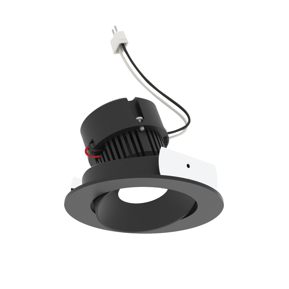 4" Pearl 12V LED Round Adjustable Cone Retrofit, 1250lm / 10W, 2700K, Black Reflector / Black Flange
