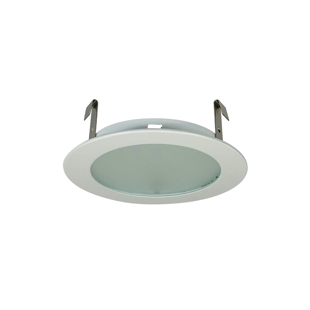 4" Frosted Flat Lens w/ Metal Trim, White