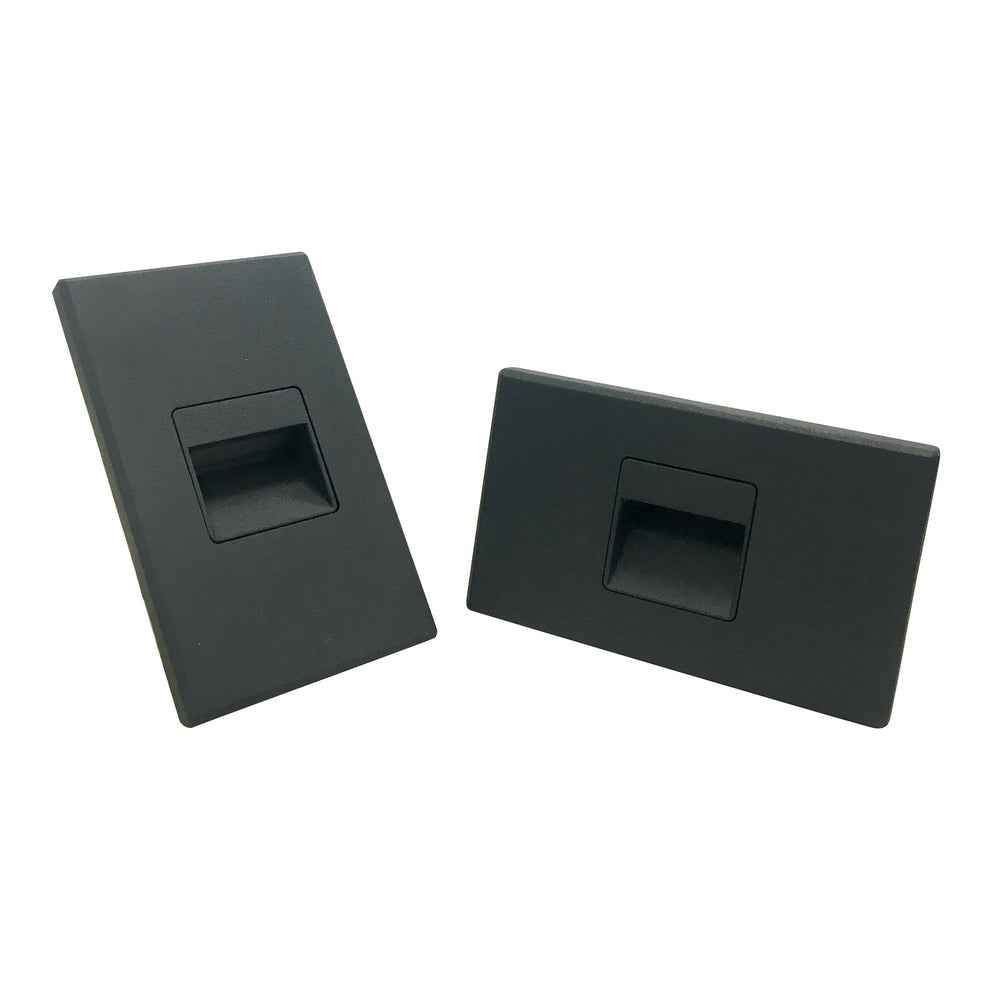 Ari LED Step Light w/ Interchangeable Horizontal and Vertical Face Plates, 47lm / 2.5W, 3000K, Black Finish