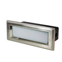 Brick Die-Cast LED Step Light w/ Frosted Lens Face Plate, Selectable CCT, Brushed Nickel Finish