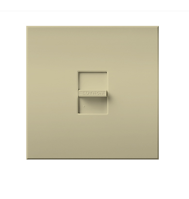 Lutron Nova T Dimmer, 1500W Incandescent/Halogen Only, Single-Pole, 120V, Small Control, Wall Plate Included, NT-1500-IV, Ivory