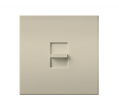 Lutron Nova T Dimmer, 1500W Incandescent/Halogen Only, Single-Pole, 120V, Small Control, Wall Plate Included, NT-1500-LA, Light Almond