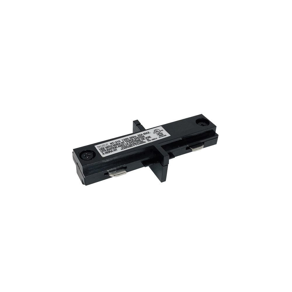 Straight Connector for One-Circuit Track, Black Finish