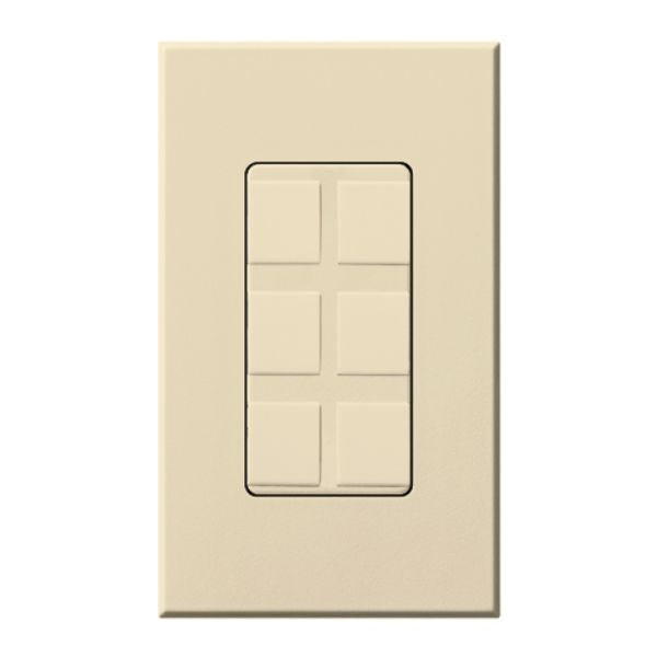 Lutron Nova T, 6-Port Frame, Field Customizable, Fits Architectural-Style Wall Plates, Wall Plate Included, NT-6PF-BE, Beige