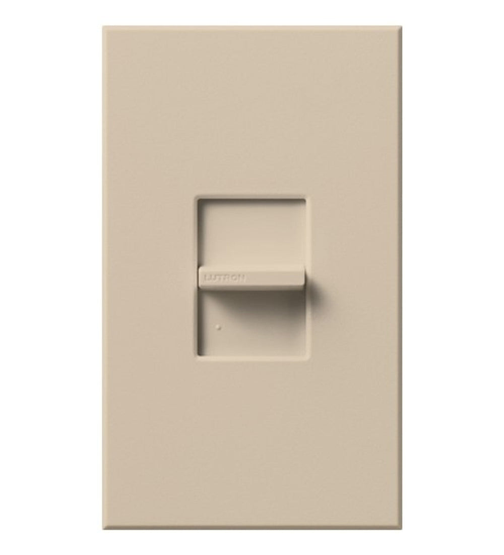 Lutron Nova T ELV Dimmer Switch, 600W, Single-Pole, Neutral Required, 120V, Small Control, Wall Plate Included, NTELV-600-TP, Taupe