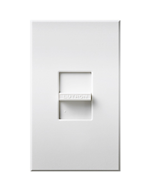Lutron Nova T 3-Wire Dimmer Switch for Ballasts/LED Drivers, 1000W/6A, Single Pole, Neutral Required, 120V, Small Control, NTF-10P-WH, White