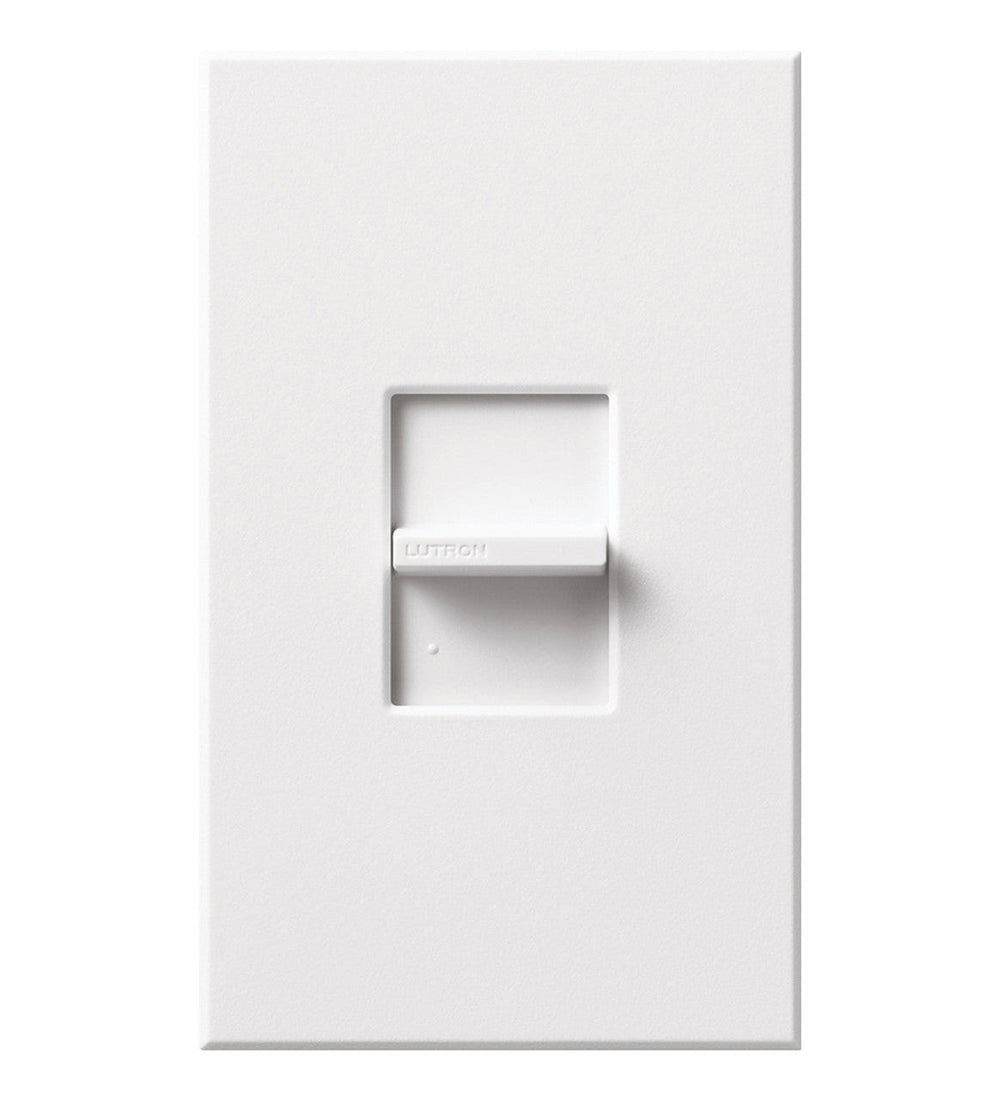 Lutron Nova T Fully Variable Fan-Speed Control, 6A, Single-Pole, 120V, Small Control, Wall Plate Included, NTFS-6E-WH, White