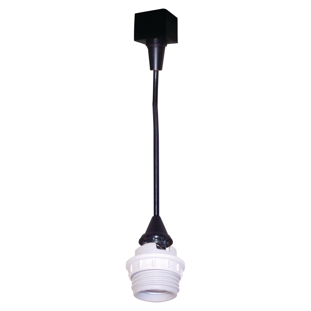 Track Mounted Line Voltage Pendant Cord, 8'-6" length, Medium Base, 100W Max, Black