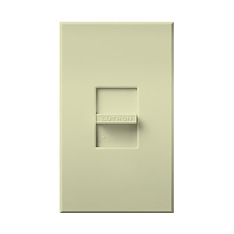 Lutron Nova T MLV Dimmer Switch, 450W (600VA), Single-Pole, No Neutral Required, 120V, Small Control, Wall Plate Included, NTLV-600-AL, Almond
