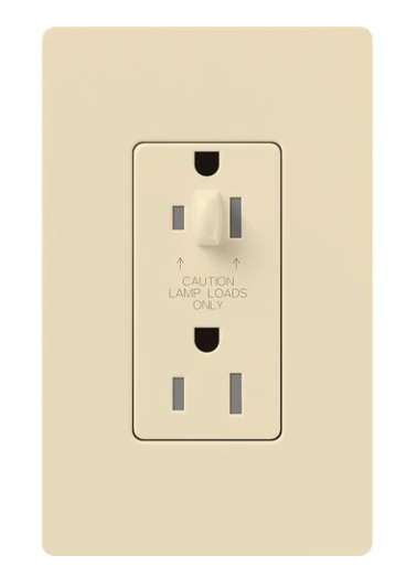 Lutron Architectural 15A Half-Dimming, Tamper Resistant Duplex Receptacle, Wall Plate Included, Matte Finish, NTR-15-HDTR-BE, Beige
