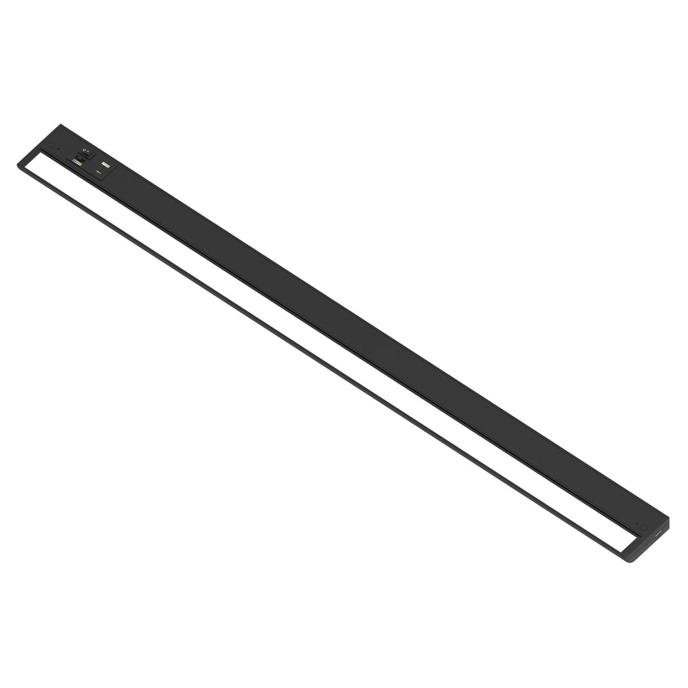 42" 120V Adjustable LEDUR Under Cabinet with Selectable CCT & USB Ports, Black Finish