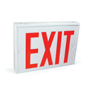 Steel Body NYC Approved Exit Signs, 8" Red Letters / White Housing, Battery Backup, 1F/2F