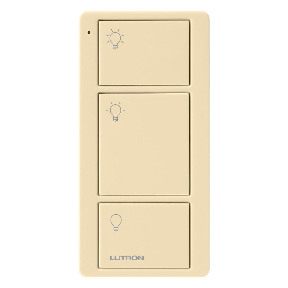 Lutron 3-Button Original Pico Smart Remote, with Light Icons, PJ2-3B-GIV-L01, Ivory
