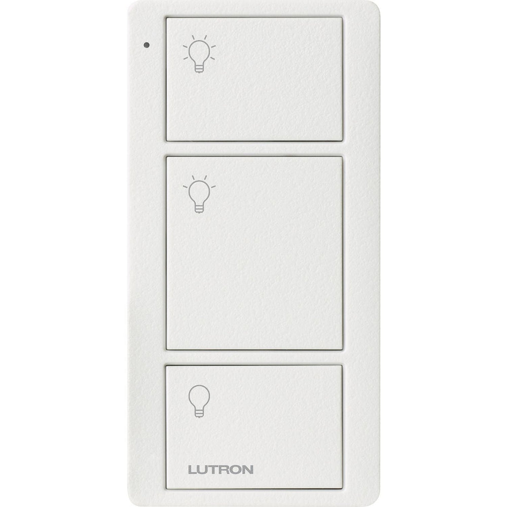 Lutron Original 3-Button Original Pico Smart Remote, with Light Icons, PJ2-3B-TSW-L01, Snow White