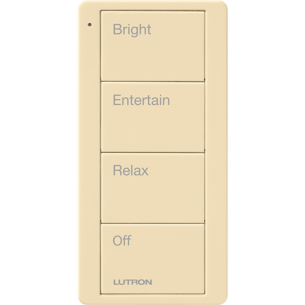 Lutron 4-Button, 4-Group Toggle, Pico Smart Remote, with Light Icons, PJ2-4B-GIV-L41, Ivory