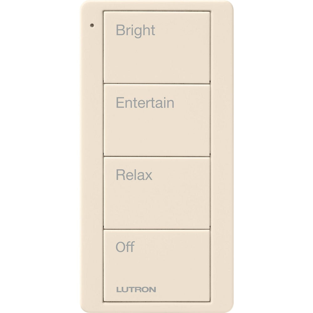 Lutron 4-Button, 4-Group Toggle, Pico Smart Remote, with Light Icons, PJ2-4B-GLA-L41, Light Almond