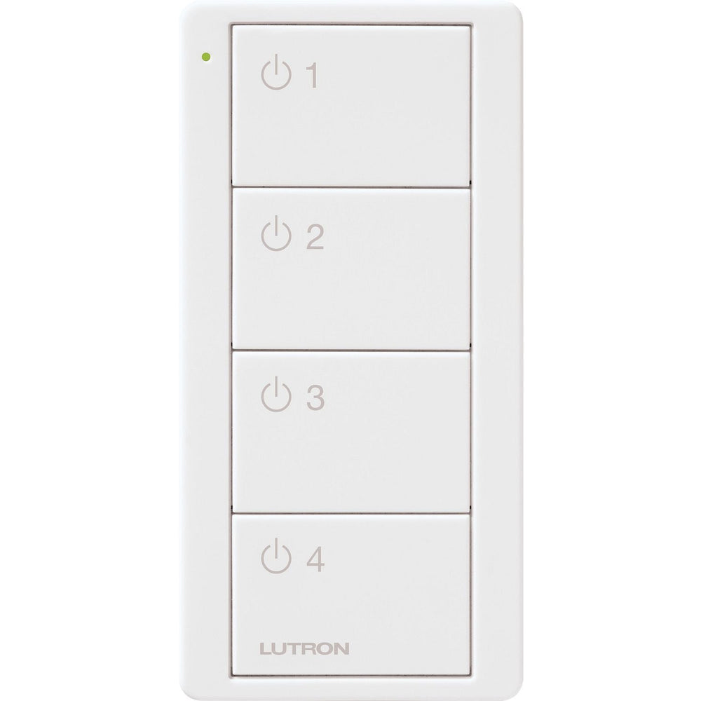Lutron 4-Button, 4-Group Toggle, Pico Smart Remote, with Light Icons, PJ2-4B-GWH-L41, White