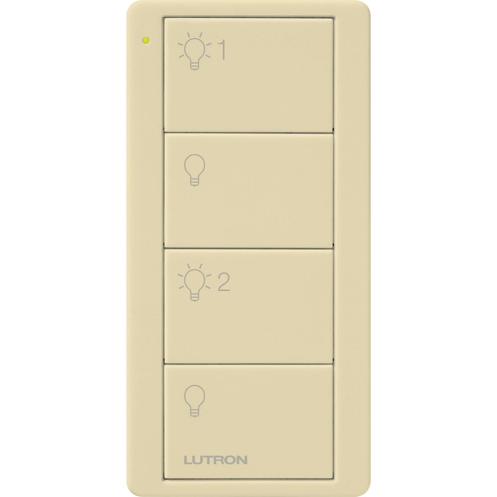 Lutron 4-Button, 2 Group Control, Pico Smart Remote, with Light Icons, PJ2-4B-IV-L21, Ivory