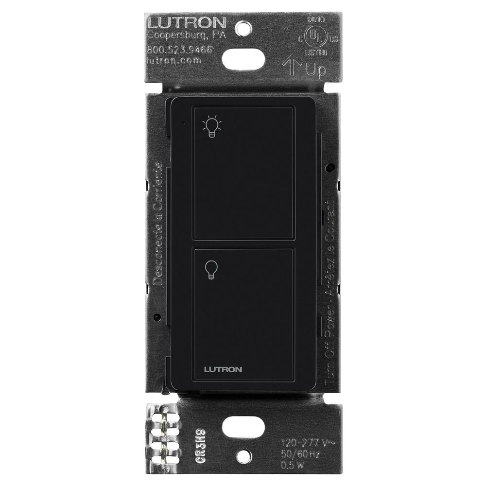 Lutron 2-Button Pico Line-Powered Wireless Control, 120-277V Line Voltage, with Light Icons, PJL-2B-GBL-L01, Black